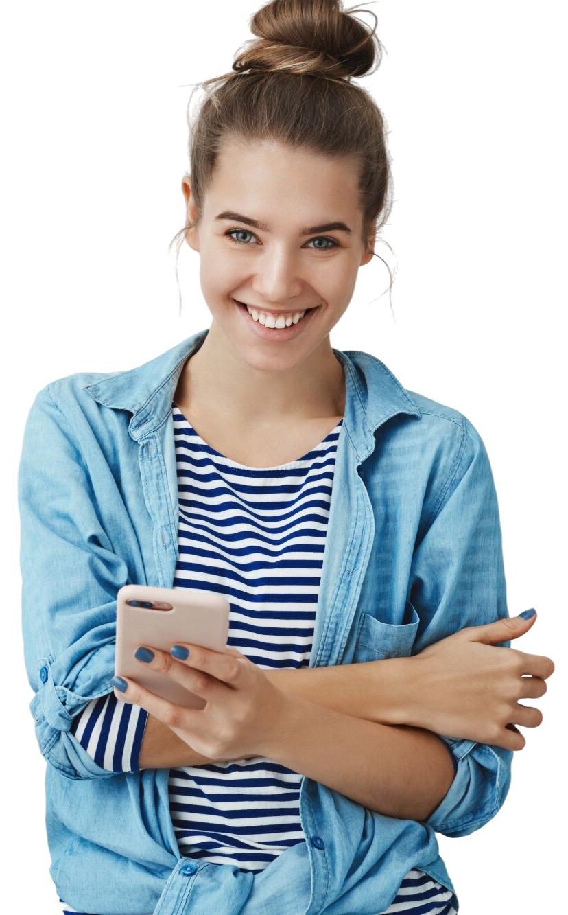 mujer joven utilizando un smartphone